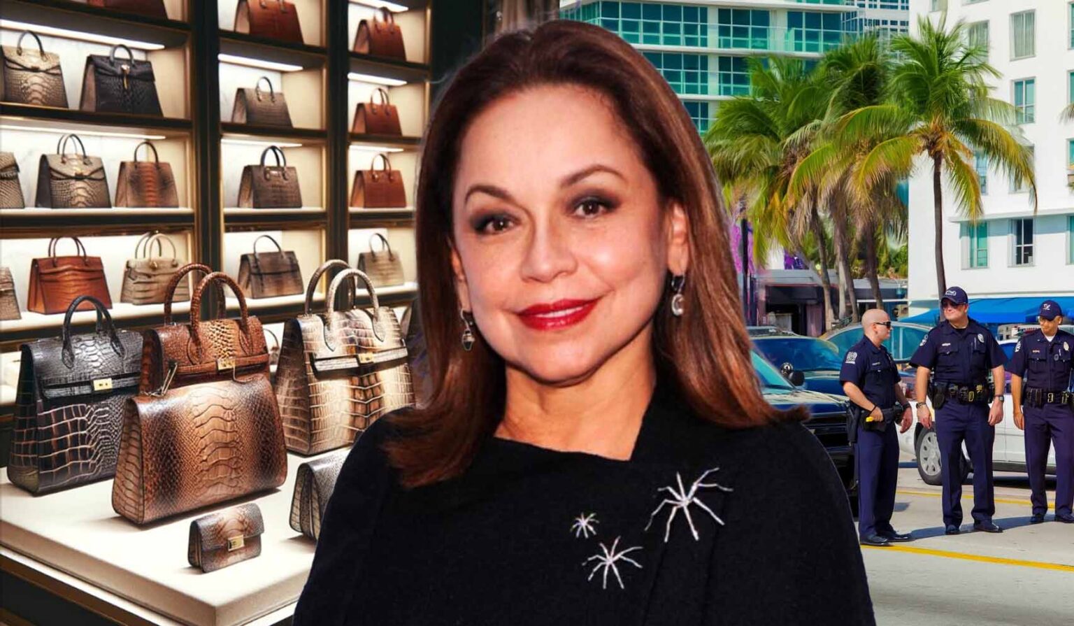 Znana Projektantka torebek Nancy Gonzalez za kratkami w Miami! Projektantka torebek za kratkami!